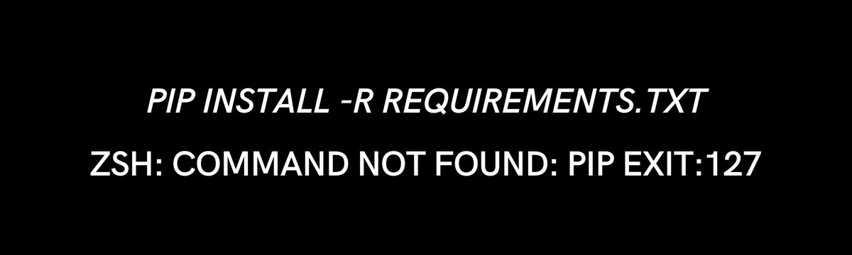 rabinsxp's tweet photo. https://t.co/GHfp2Gxcl3
Are you encountering the dreaded \"pip: command not found\" error while trying to install Python packages? Don't worry, you're not alone. https://t.co/30MSKtNdzv
