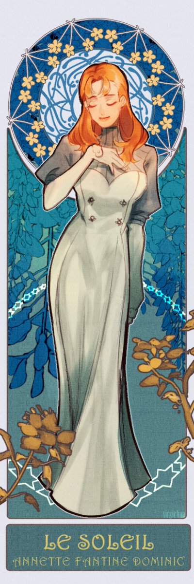 [fanart] old art nouveau-ish (lol) thing I did of annie #FE3H #FireEmblemThreeHouses