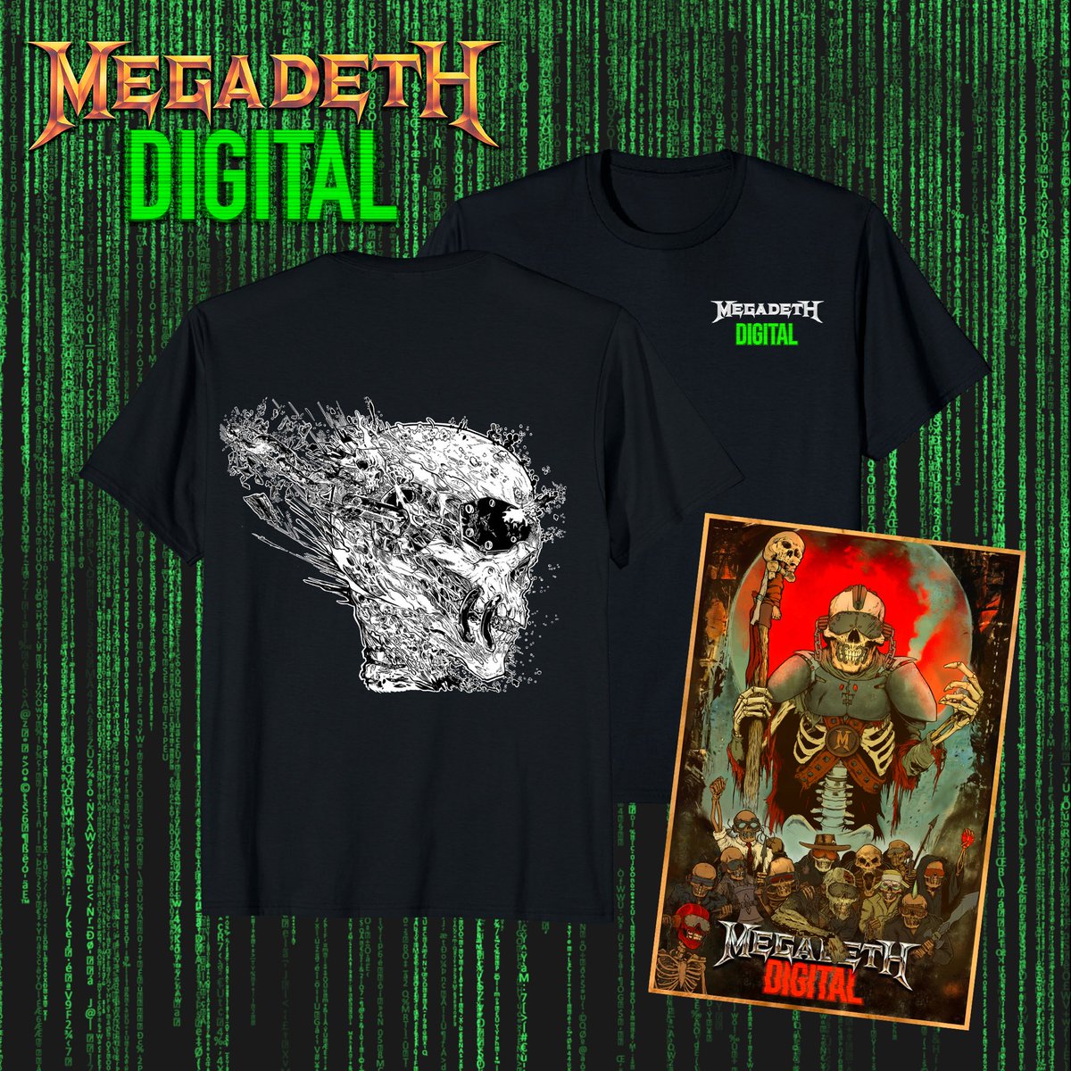 💀EXCLUSIVE MERCHANDISE ITEM💀 Rattleheads here is your first look at the exclusive Megadeth Digital merch item. This brand-new shirt designed by @TheHaddy is exclusive to Rattlehead holders only (one per token) Claim date TBA Note: Poster shown here is another exclusive MDD…