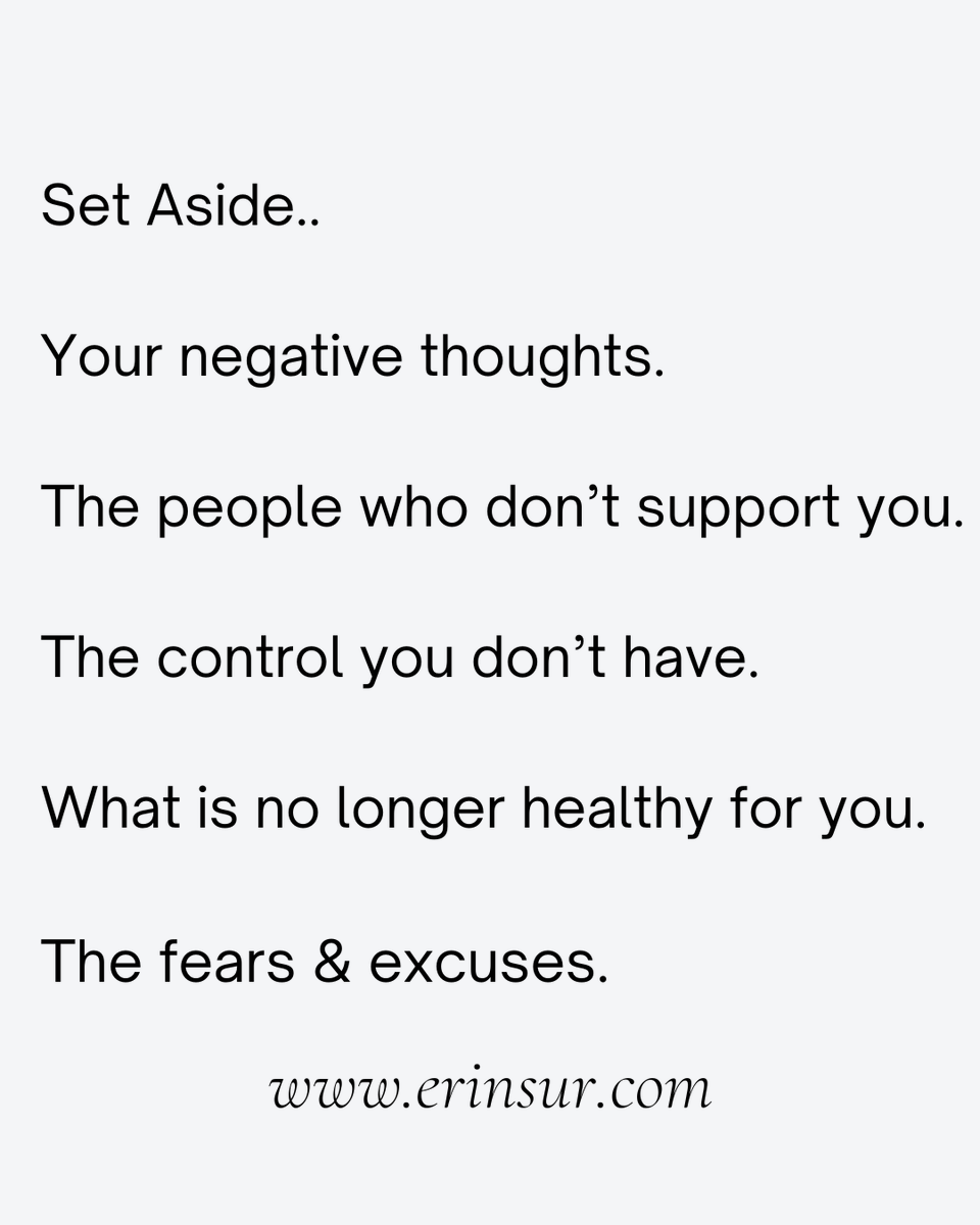 SurErin's tweet photo. When you set aside the things that are no longer serving you than you can focus on what is and what you want.

Don't let your negative thoughts, unhealthy people or circumstances suck your time and energy. 

The key is to keep things simple and clear. 
#clarity #worry #lifecoach https://t.co/xxlEST7OtY
