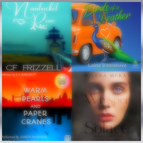 les_fic's tweet photo. My Audible picks 4 March 👇
⏩Nantucket Rose by @FrizzellCf read by Paige McKinney
⏩Birds of a Feather by Laina Villeneuve read by @RealLilaWinters
⏩Warm Pearls &amp; Paper Cranes by @EvBancroft read by Juanita McMahon
⏩A Whisper of Solace by Milena McKay read by @AbbyCraden https://t.co/35F89KOP3Q