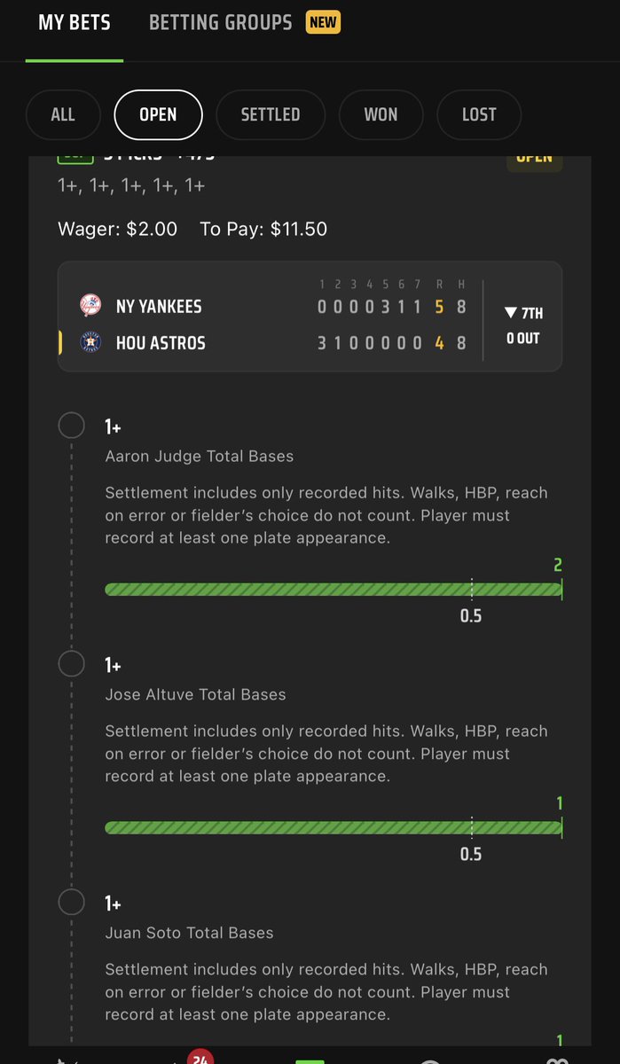 That Altuve single made 3 parlays hit. #Yankees #MLB #MLBOpeningDay #Draftkings #DraftkingsSportsbook