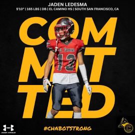 Jaden Ledesma (@jadenledesma13) on Twitter photo After a great visit, I will like to announce my commitment to Chabot Football #Chabotstrong <a href="/ChabotFootball/">Chabot Football</a> <a href="/CoachFanene/">Eric Fanene</a> After a great visit, I will like to announce my commitment to Chabot Football #Chabotstrong <a href="/ChabotFootball/">Chabot Football</a> <a href="/CoachFanene/">Eric Fanene</a>