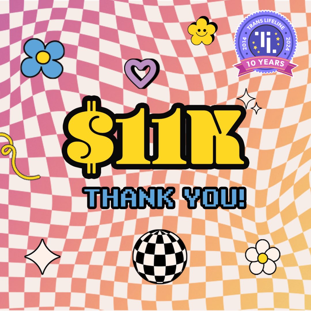 🌟Halfway through the marathon and the community has raised over 11 thousand dollars for our life saving work! Thank you all so much! Follow along through Sunday on peer2peer.live ! ✨🏳️‍⚧️