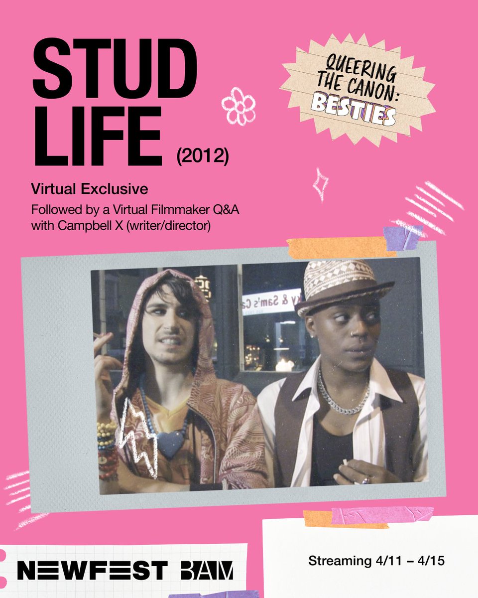 11-15 April virtual screening of my first feature film Stud Life followed by Q&A with me and programmer Kim Garcia. Stud Life is part of Queering the Canon : Besties season @NewFestNYC @BAMfilmBrooklyn #IndieFilm #queerfilm newfest.org/events/qtc-stu…