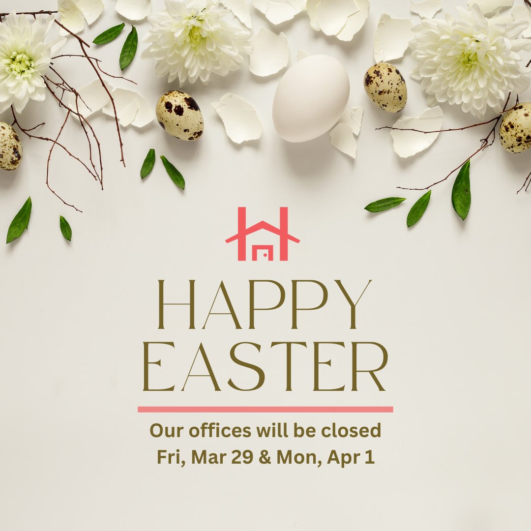 Happy Easter! Our offices will be closed tomorrow, Fri, Mar 29 & Mon, Apr 1. If you see someone needing assistance, please call 211 for non-emergency social, health and government services and 911 for emergency situations. We hope everyone has a nice, safe long weekend!