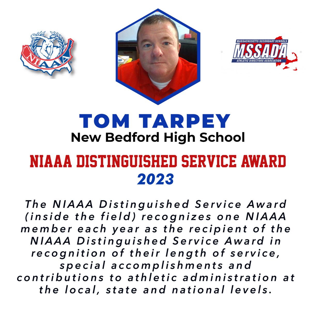 Congrats to Tom Tarpey on being the recipient of the NIAAA Distinguished Service Award - Inside the Field of Athletic Administration!