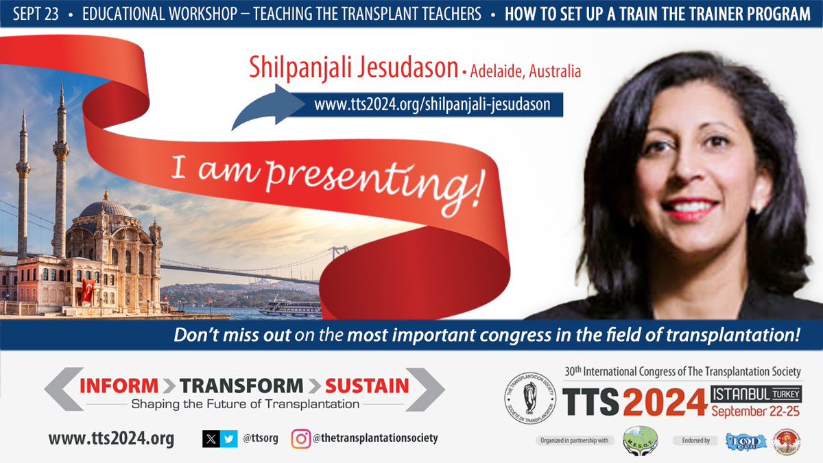 Excited to be at @ttsorg Congress later this year to share knowledge from my work with the @ISNkidneycare Train the Trainer program for Pregnancy and kidney Disease @ISNeducation @preg_kidney_aus