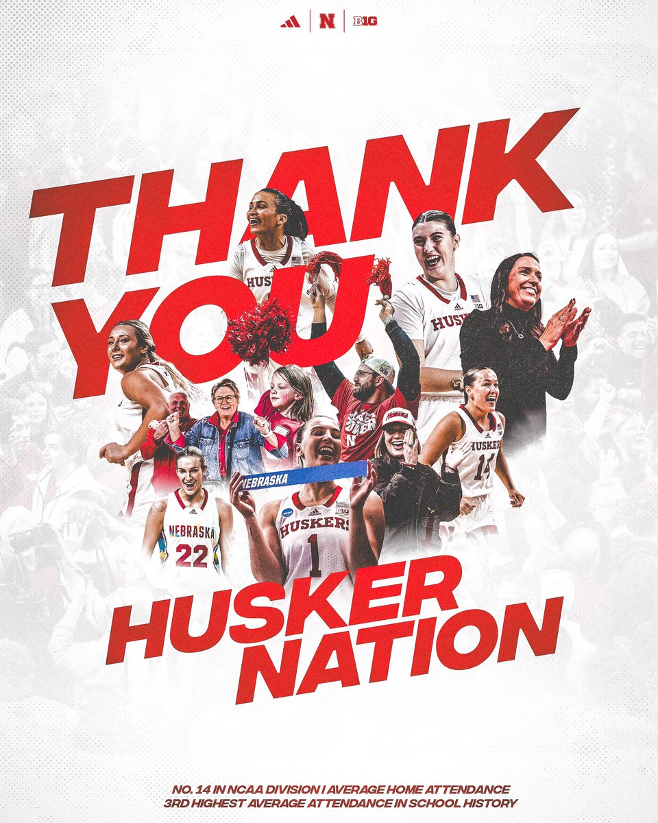 So much to be proud of. So much to be grateful for. Thank you, Husker Nation, for a wonderful season with the best fans in the country! #GBR