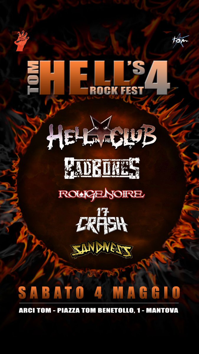 Rock17Crash's tweet photo. TIME TO WARM UP FOR A HELL-LIKE SPRING! 😈

We honestly couldn't be happier to join such a fantastic bill in a badass venue and in the company of some of the best bands Italy can serve steaming hot to feed your innermost rock hunger 🔥

We can't wait to see you all there 🤘 https://t.co/WvFntLyRgc