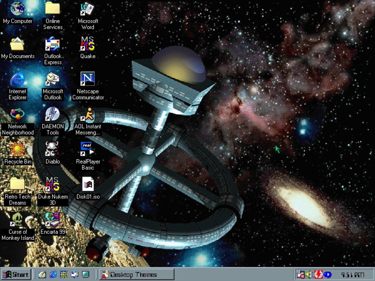 RetroTechDreams's tweet image. Windows 98 Plus: Space