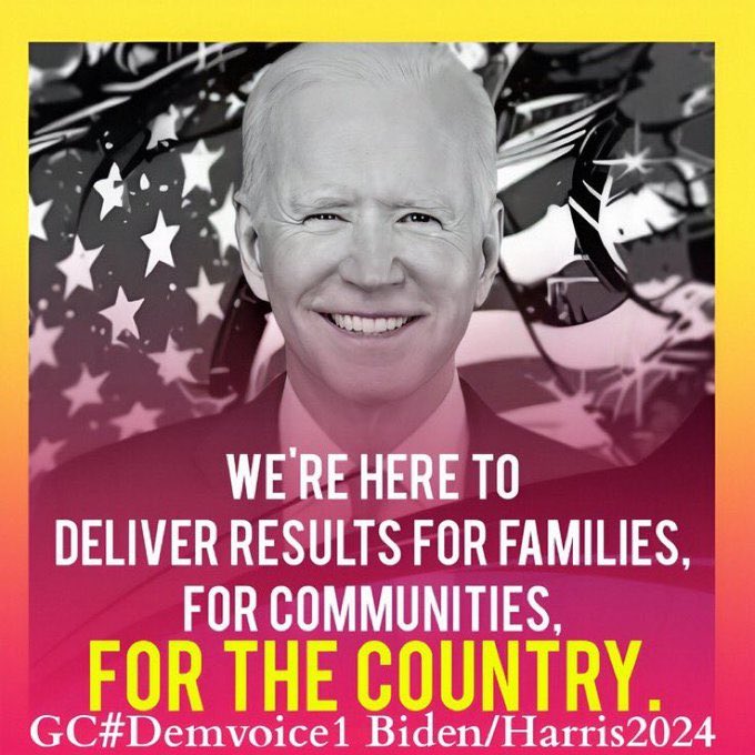 This November there is only one choice to keep the country moving forward and that is Joe Biden. He works diligently to deliver results for all Americans. The other choice wants to take away our rights and freedoms, that's why we must reelect Biden and Harris. VOTE!🗳️#DemVoice1