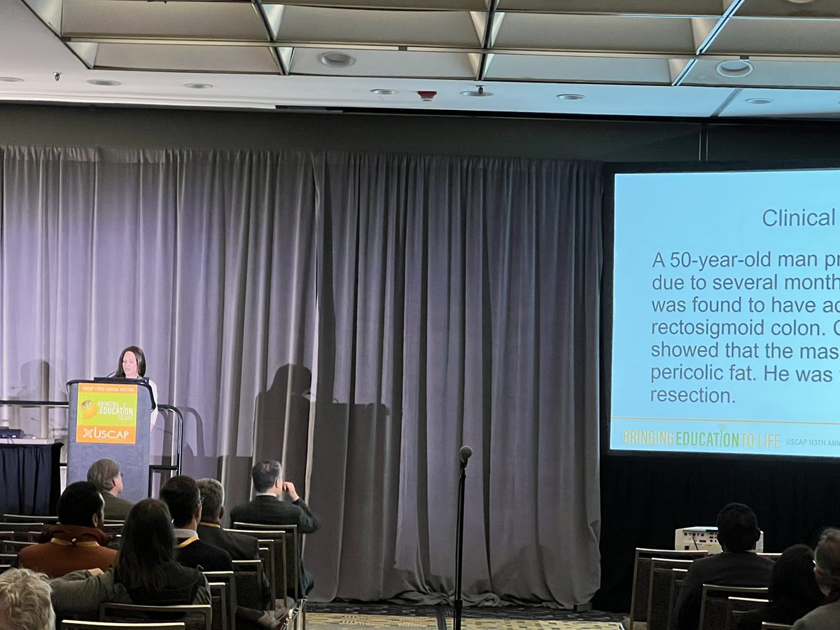 Awesome talk on “what happen to XYZ” by <a href="/NCPanarelli/">Nicole Panarelli</a> (GIPS President) at surgical pathology specialty evening conference
Proud resident!! 
#USCAP2024 #PathTwitter <a href="/USGIPS/">GIPS (GI Pathology Society)</a> <a href="/LiverPath_HPHS/">Hans Popper Hepatopathology Society</a> <a href="/pbpath/">Pancreatobiliary Pathology Society</a> 
👏🏻❤️❤️