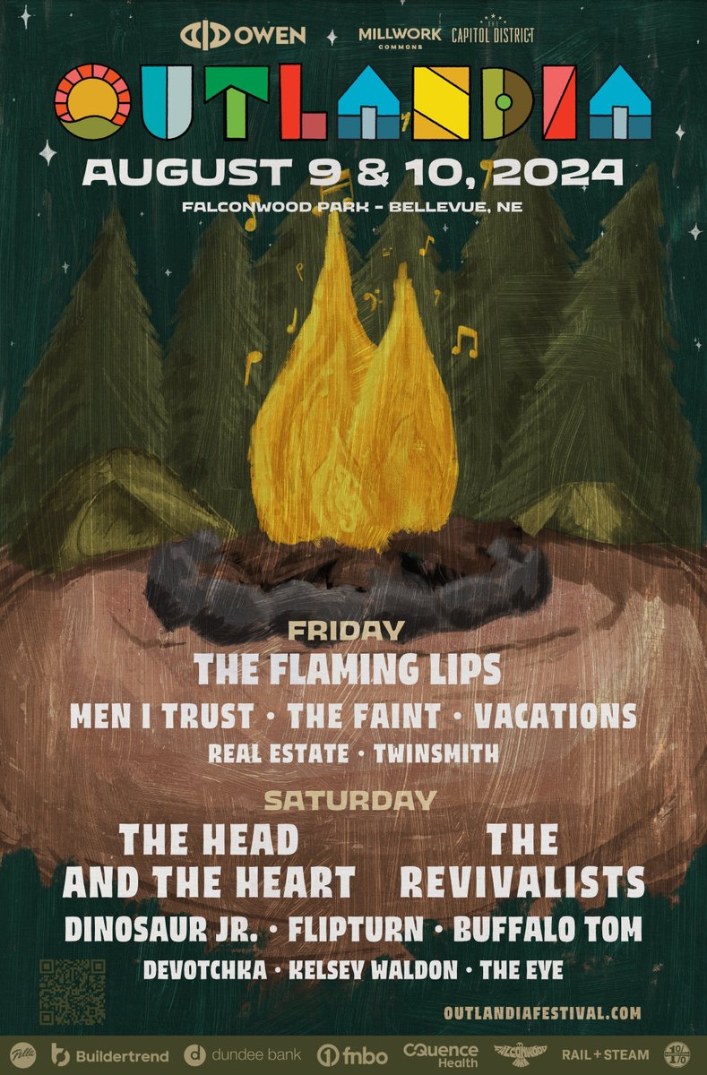 We’re coming back to Nebraska for @OutlandiaFest - happening 8/9-10 ! Tickets go on sale tomorrow at 10am CT. Info at realestatetheband.com