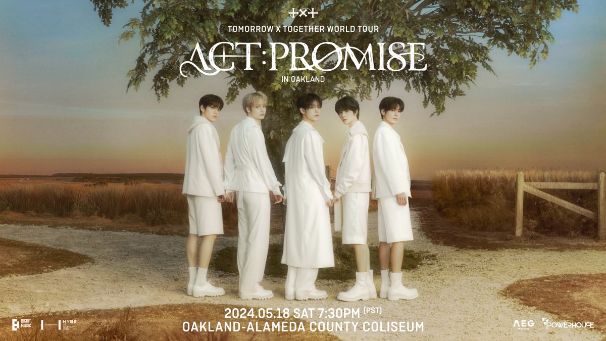 TOMORROW X TOGETHER WORLD TOUR <ACT : PROMISE> IN U.S. is coming to Oakland on May 18! General tickets on sale now! #투모로우바이투게더 #TOMORROW_X_TOGETHER #TXT #ACT_PROMISE #TXT_TOUR_ACTPROMISE