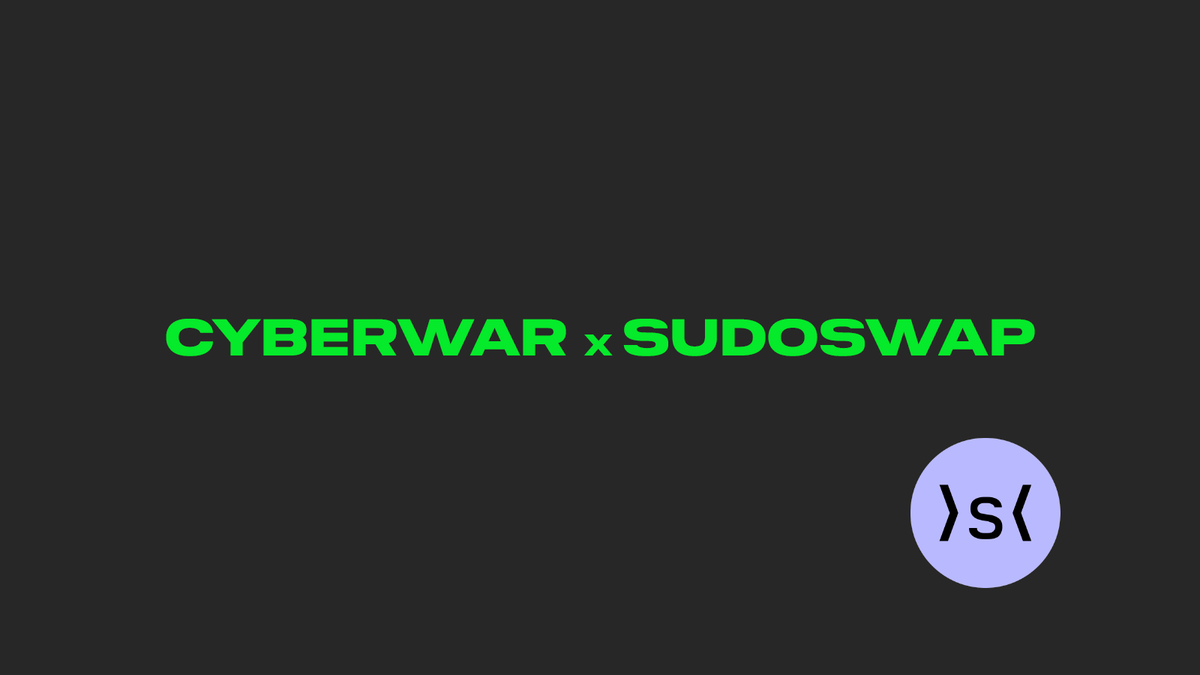 Our first @sudoswap pool is live, a buy-only pool starting at 0.02ETH. Some of these will be locked away in the CYBERWAR treasury so be careful with your grails. The rest will be used to seed another liquidity pool which both buys and sells tokens. sudoswap.xyz/#/manage/base/…