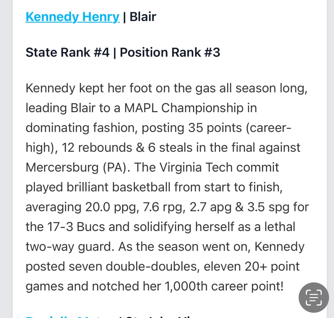 Great junior year campaign!!! One more year to go! Keep working! So proud of your hard work and dedication to the game! @KennedyHenryy22 @Purposebball1 @KPannell71 @TheCAPSGroupLLC @philly_rise @klhoops @fran_burbidge