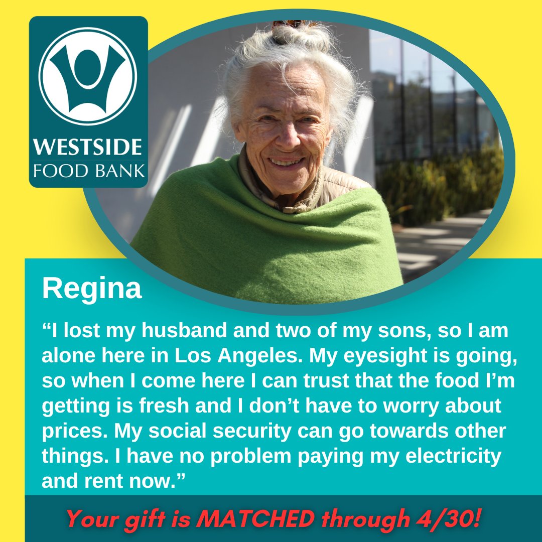 Your donations help people we serve, like Regina, not have to decide between paying rent or buying food. And now, you can make twice the impact at WSFB by donating to our Phantom Dinner appeal! Visit wsfb.org/pd2024 to have your gift matched with our Phantom Dinner today.