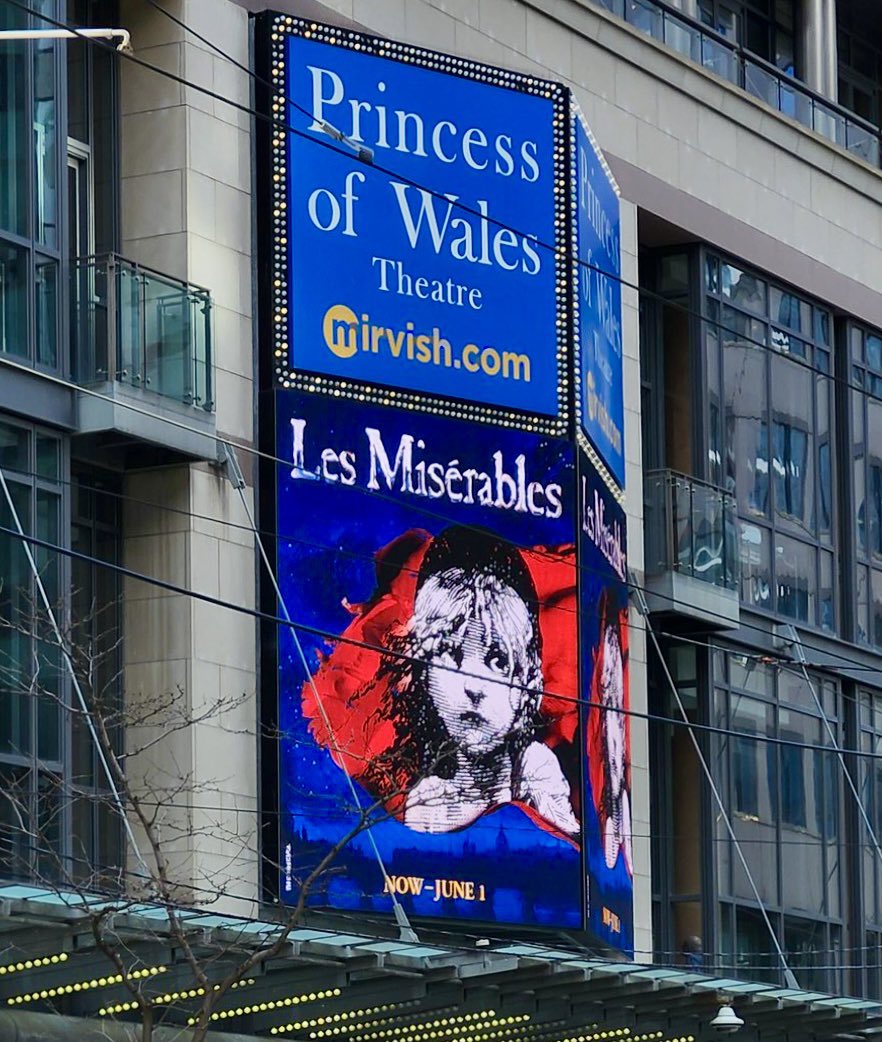 Pretty excited to revisit LES MISÉRABLES, opening back at @Mirvish Princess of Wales Theatre. One of the first shows that really got me hooked on musical theatre, and still love that score. Break legs!