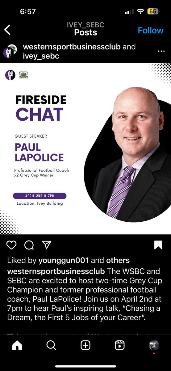 Really fired up for Chasing a dream the first 5 jobs of your career talk that I get to share with the Western university Sports business club members next week.