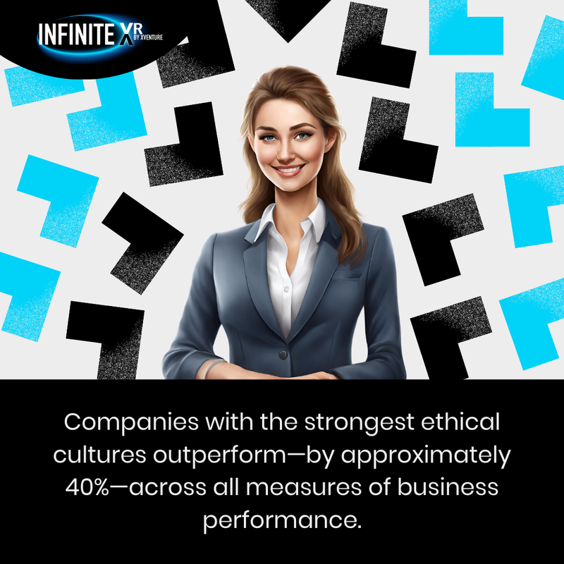 💁‍♂️ Companies with the strongest ethical cultures outperform—by approximately 40%—across all measures of business performance.

Source: LRN Benchmark of Ethical Culture

#InfiniteXVR #BusinessEthics #BuildingEthicalExcellence #EthicalCulture #EthicsInBusiness