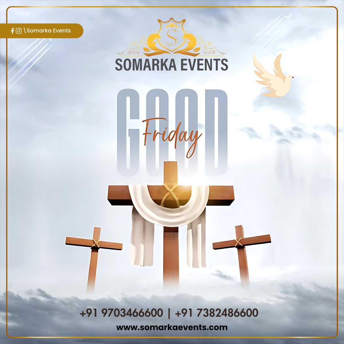 On Good Friday, we pause to remember the depth of sacrifice, the weight of redemption, and the power of love that transcends all suffering.

📞 Contact Numbers: +91 97034 66600 | +91 73824 86600

#SomarkaEvents #GoodFriday #BestEventDesigners #BestEventOrganisation