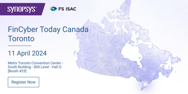 Join Synopsys at FinCyber Today Canada hosted by FS-ISAC. #TechCanada #Cybersecurity #SDLC #AppSec #Securecodes #Channelpartners bit.ly/3xf3yb3