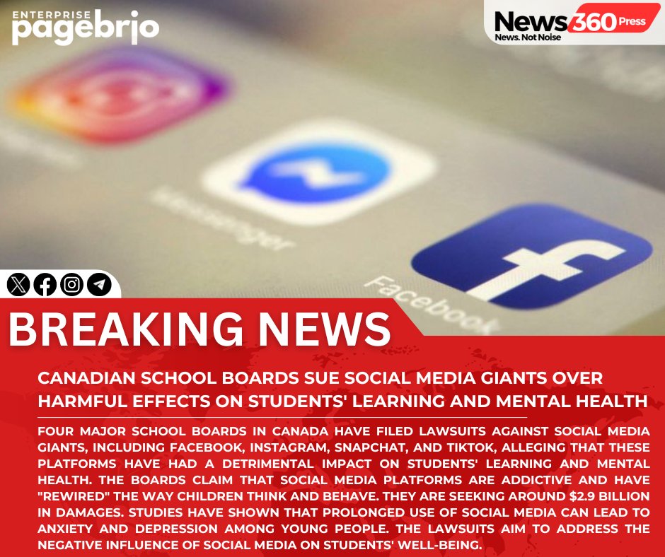 #BREAKING: Canadian School Boards Sue Social Media Giants Over Harmful Effects on Students' Learning and Mental Health

#BreakingNews #CanadianEducationCrisis #SocialMediaLawsuit #StudentWellbeingMatters #TechAccountability #ProtectingYouth #EducationReform #DigitalDetox #MentalH