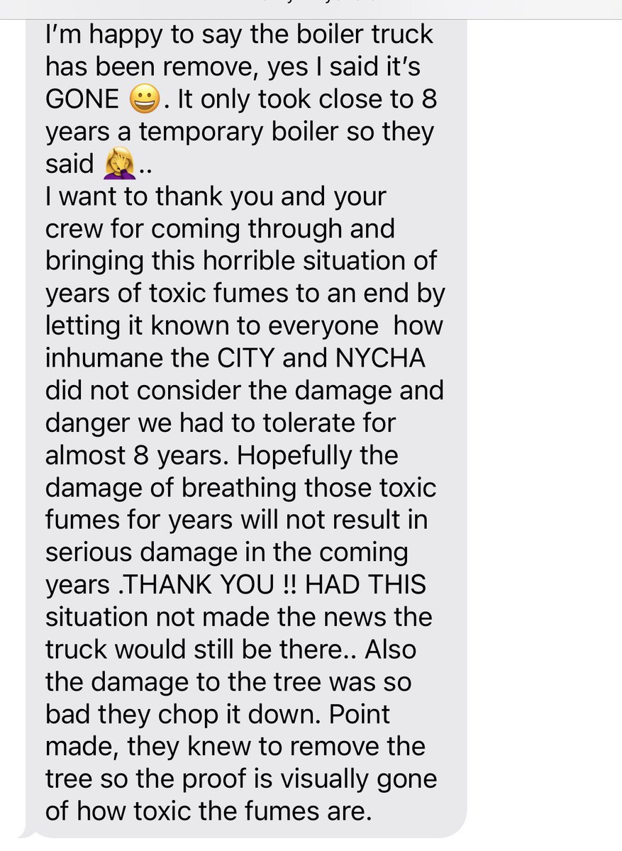 Getting a text like this after you stayed on a story for years is priceless @CBSNewYork #DontGiveUp #PersistencePaysOff #GettingAction