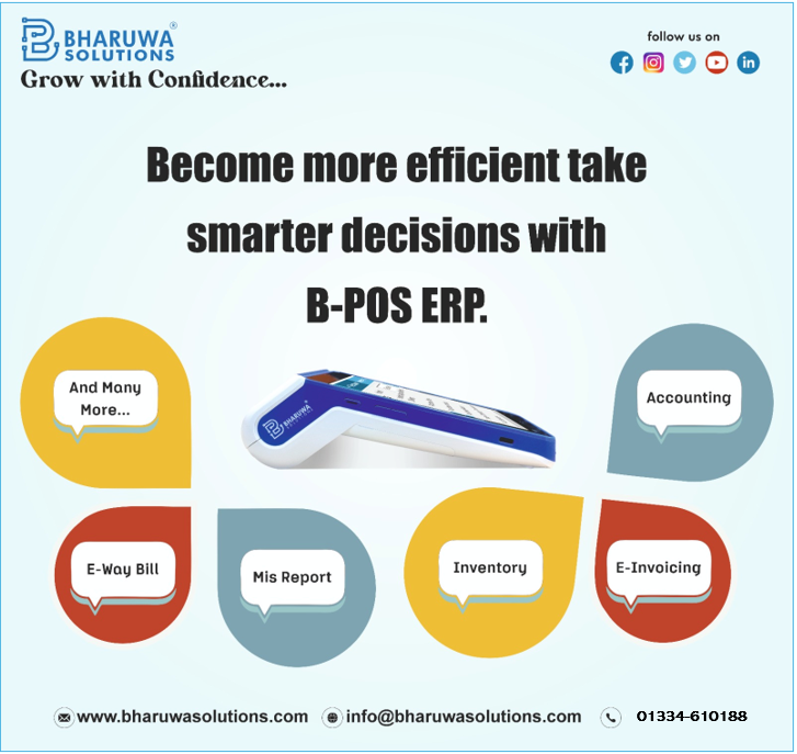 BharuwaS's tweet image. Become more efficient and take smarter decisions with B-POS ERP.
Book a Demo @ 01334-610188, info@bharuwasolutions.com
#BharuwaSolutions #BPOS #BPOSERP #Accounting #Accounting #Billing #Inventory #ManageBusinessProcess #ExpandBusiness #CloudBackup #SimplifyBusiness #CloudBased