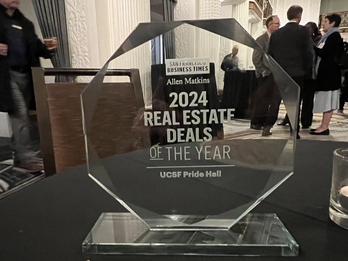 Pride Hall received a Real Estate Deal of the Year from @SFBusinessTimes! @UCSF @ZSFGCare