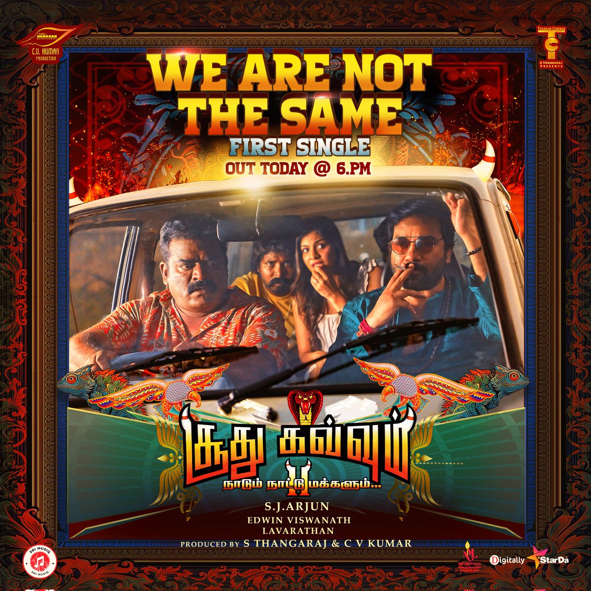 Get ready to vibe with the extra-ordinary #WeAreNotTheSame from #SoodhuKavvum2 நாடும் நாட்டு மக்களும் Out Today at 6pm 🔥 🎸 @elvoffl 🎙️ @anthonydaasan 📝 @lavarathan005 @ThirukumaranEnt @icvkumar @thangamcinemas @cinemas56492 @actorshiva @dir_arjun #Karunakaran