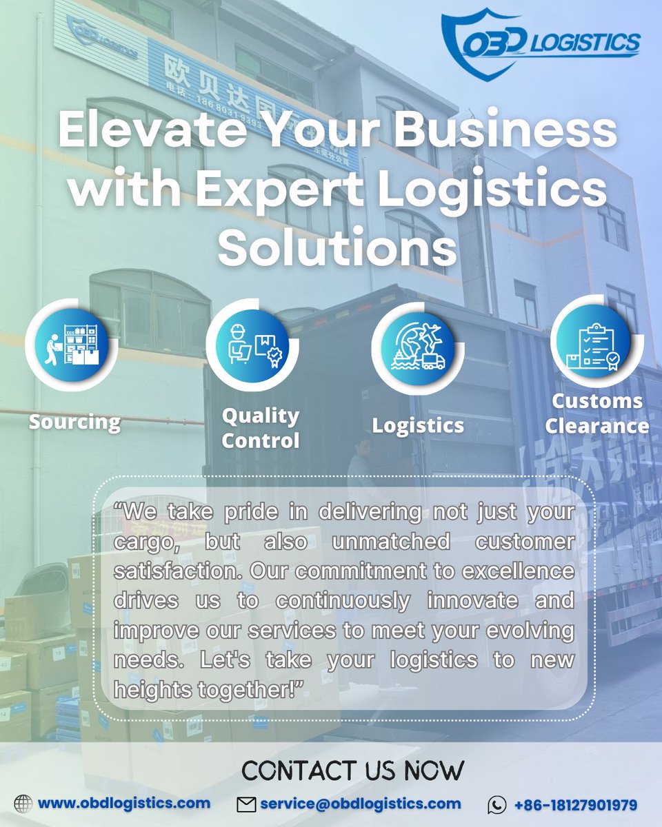 0BD Logistics is your one-stop solution for cross-border trade over 20 years of experience, we handle every aspect of logistics from pickup to delivery.

#Trade #sourcing #logistics #ecommerce #supplychain #likeandfollow #QualityMatters #inspection #customsclearance