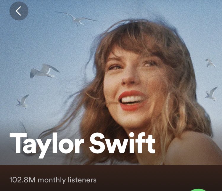 Hey Swifties, your overrated queen is NOT the most listened to artist on Spotify.