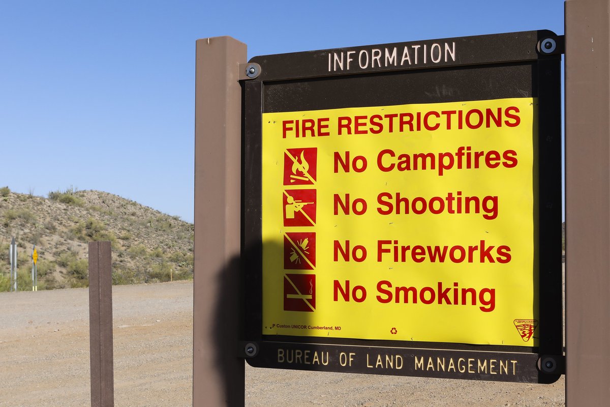 As the conditions get warmer and drier prepare for your next trip outdoors by learning if fire bans/restrictions are in effect. Check with local governments and fire departments and check with federal and state land managers. wildlandfire.az.gov/fire-restricti… #AZFire