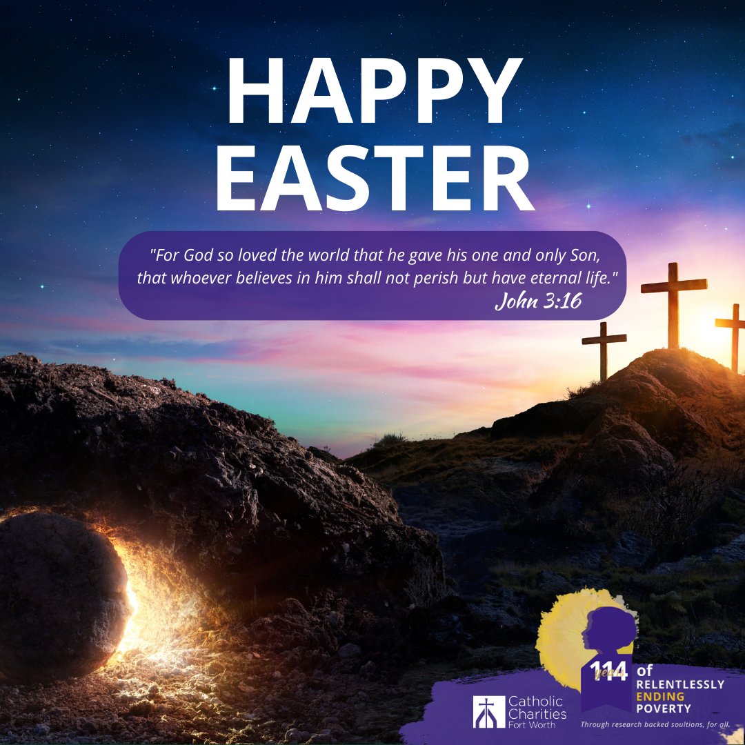 Happy Easter weekend to you, your family and friends from Catholic Charities Fort Worth. Enjoy and be blessed. 💜🐇✝️