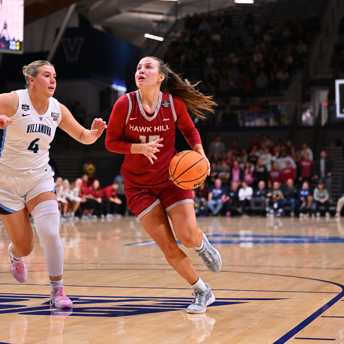 4Q | 8:37 Gabby Casey with eight points off the bench, Hawks trail 49-44. #THWND