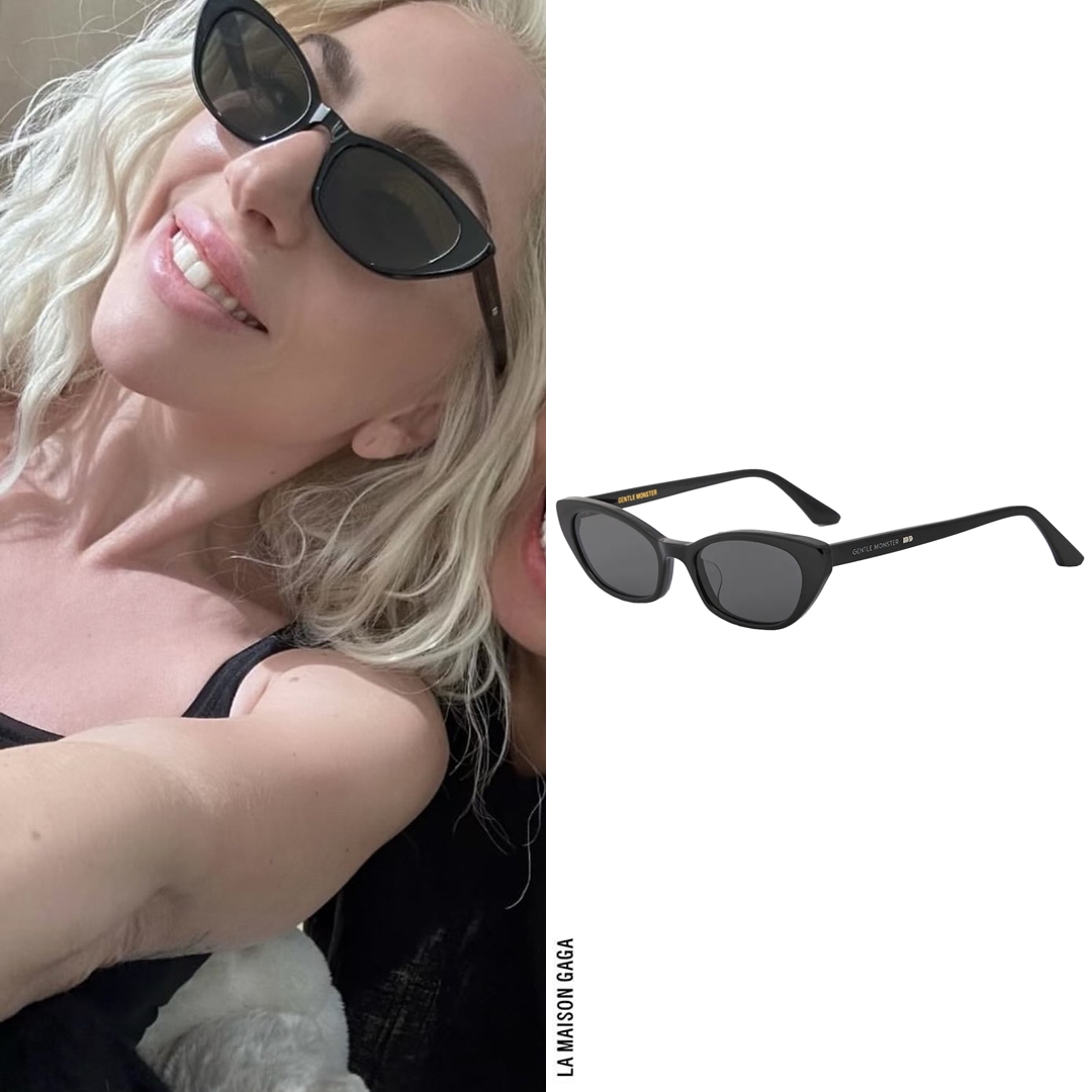 In a new selfie shared by Gaga's manicurist Miho Okawara, Gaga is seen wearing the @_GentleMonster_ 'Pesh 01' slim cat-eye sunglasses!