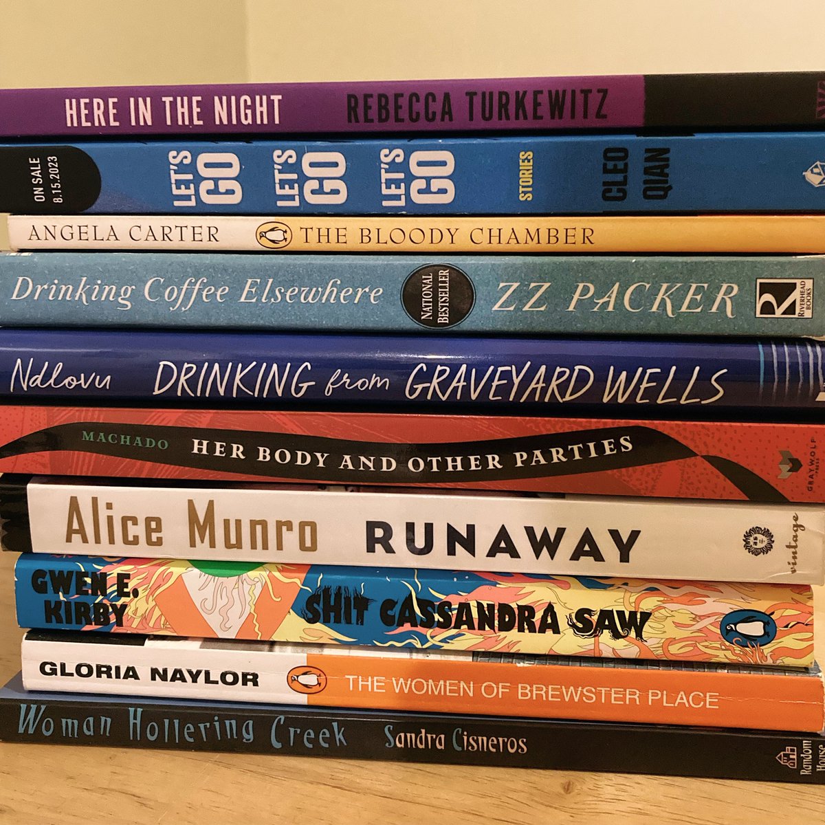 A book stack for March: story collections that center the lives of women and girls 📚 (Not coincidentally, some of my all-time favorite books)