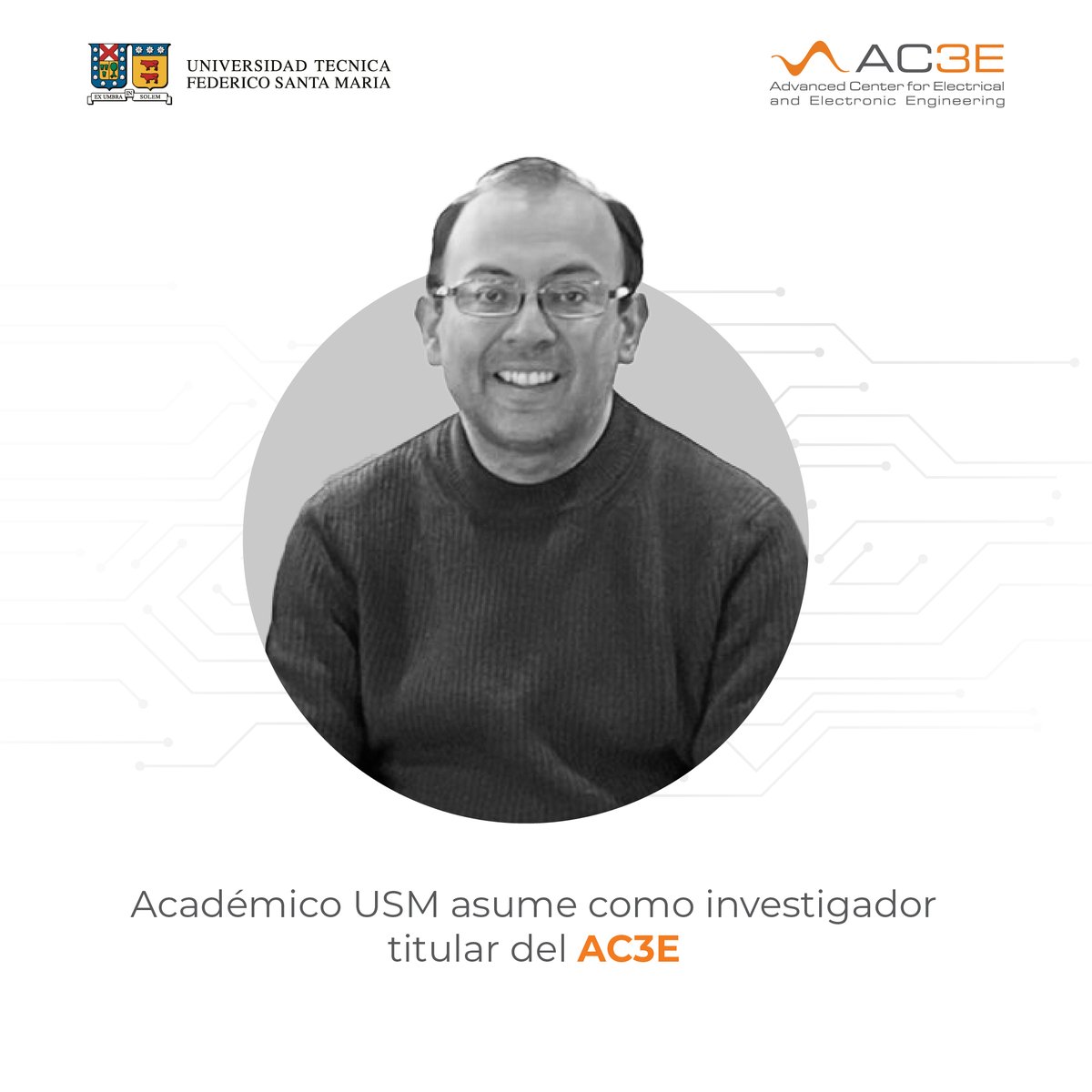 El académico de @usantamaria e investigador @AC3E_cl Dr. Marcelo Soto, asumió como titular de la línea Robótica. Desde allí, impulsará desarrollos tecnológicos en sensores de fibra óptica para proveer soluciones innovadoras para la industria nacional bit.ly/3TJMW2S