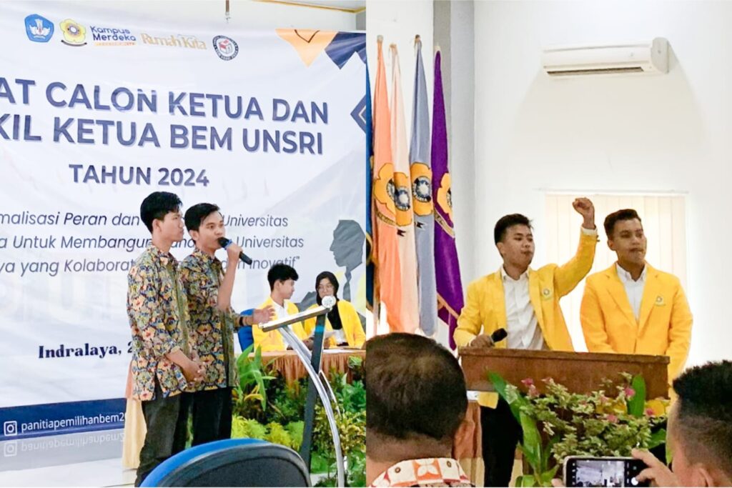 Debat Pemira BEM UNSRI 2024: Adu Janji dan Gagasan Untuk Sriwijaya: Panitia pemilihan Badan Eksekutif Mahasiswa Universitas Sriwijaya (BEM UNSRI) 2024 telah menggelar acara debat pasangan calon Ketua dan Wakil Ketua BEM UNSRI 2024 secara… dlvr.it/T4mY6k Berita Unsri
