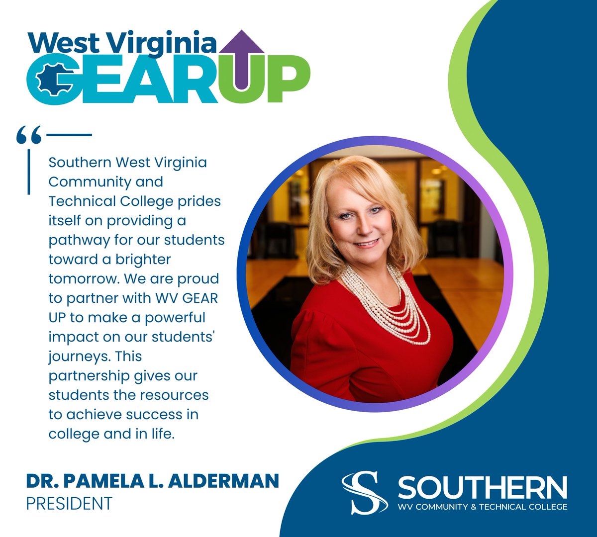 Southern WV Community & Technical College stands as one of the three official college partners to the WV GEAR UP project. Much appreciation to President Alderman and the entire Southern team for their unwavering dedication. A heartfelt thank you to @SWVCTC! #gearupworks