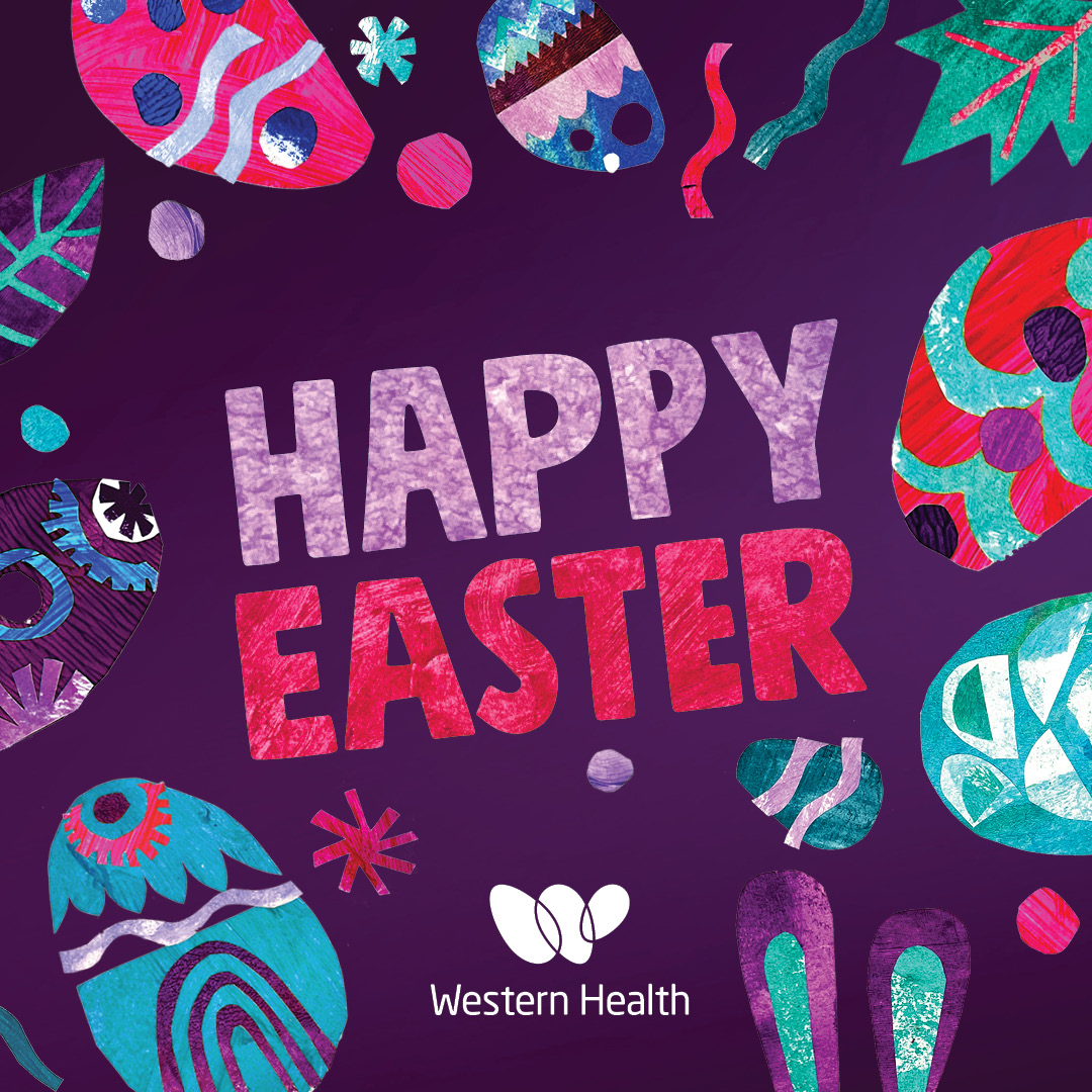 🐰Happy Easter 🐰 All of us here at Western Health wish you a safe, fun and happy long weekend 🎉 A very happy Easter to all those who celebrate, and a heartfelt thankyou to all our wonderful staff who are working this weekend 👩🏻‍⚕️ 🏥👨‍⚕️