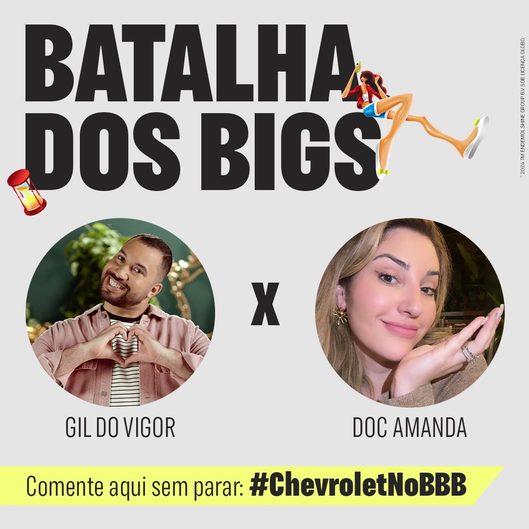 draameirelles's tweet image. O @GilDoVigor e a @chevroletbrasil me desafiaram pra ver quem tem a torcida mais BIG. Bora mostrar o nosso DocLove? 💕 Poste aqui SEM PARAR: #ChevroletNoBBB. 
VALENDO! 🙏🏻