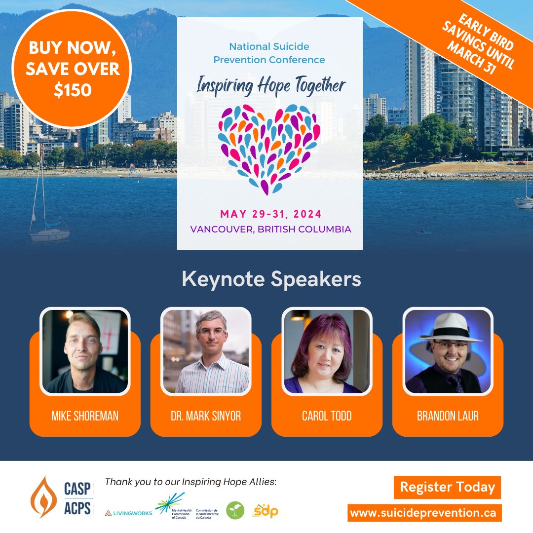 Secure your tickets for the National Suicide Prevention Conference before March 31st and save over $150! Check out our website for our full program: bit.ly/4bh0Elx