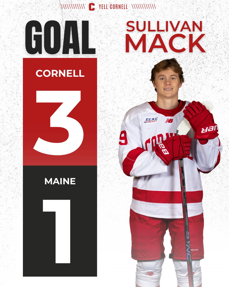 🚨 MAKE IT TWO. Sullivan Mack scores his second unassisted goal of the night to give Cornell the two goal lead! 10:31 | 3rd #YellCornell
