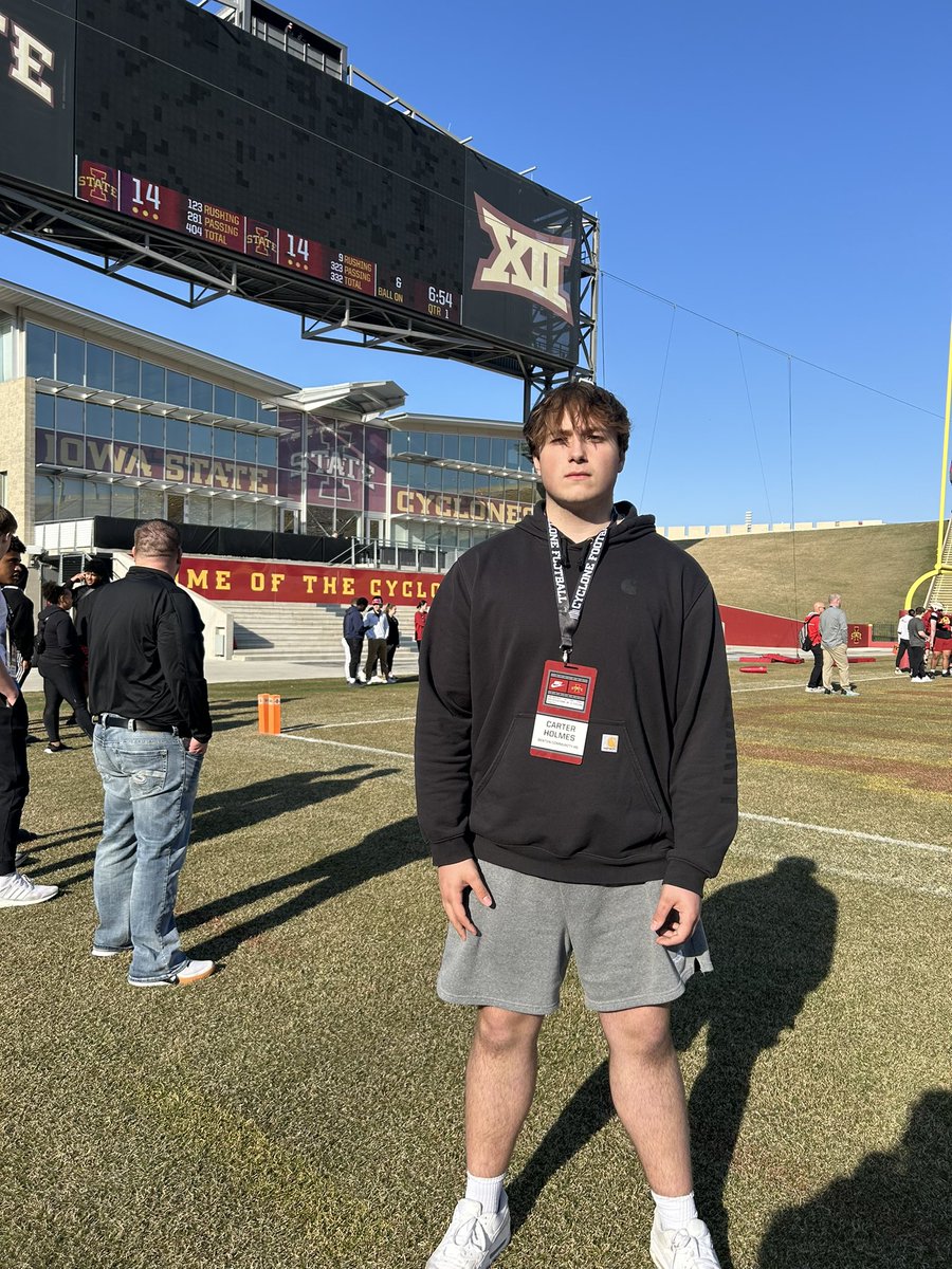 Carter Holmes (@carterholmes25) on Twitter photo Had a great time at Iowa state thank you to <a href="/CoachXQuig/">Xavier Quigley</a> for the invite to the practice it was great environment to be in.<a href="/RyanClanton/">Ryan Clanton</a> Had a great time at Iowa state thank you to <a href="/CoachXQuig/">Xavier Quigley</a> for the invite to the practice it was great environment to be in.<a href="/RyanClanton/">Ryan Clanton</a>