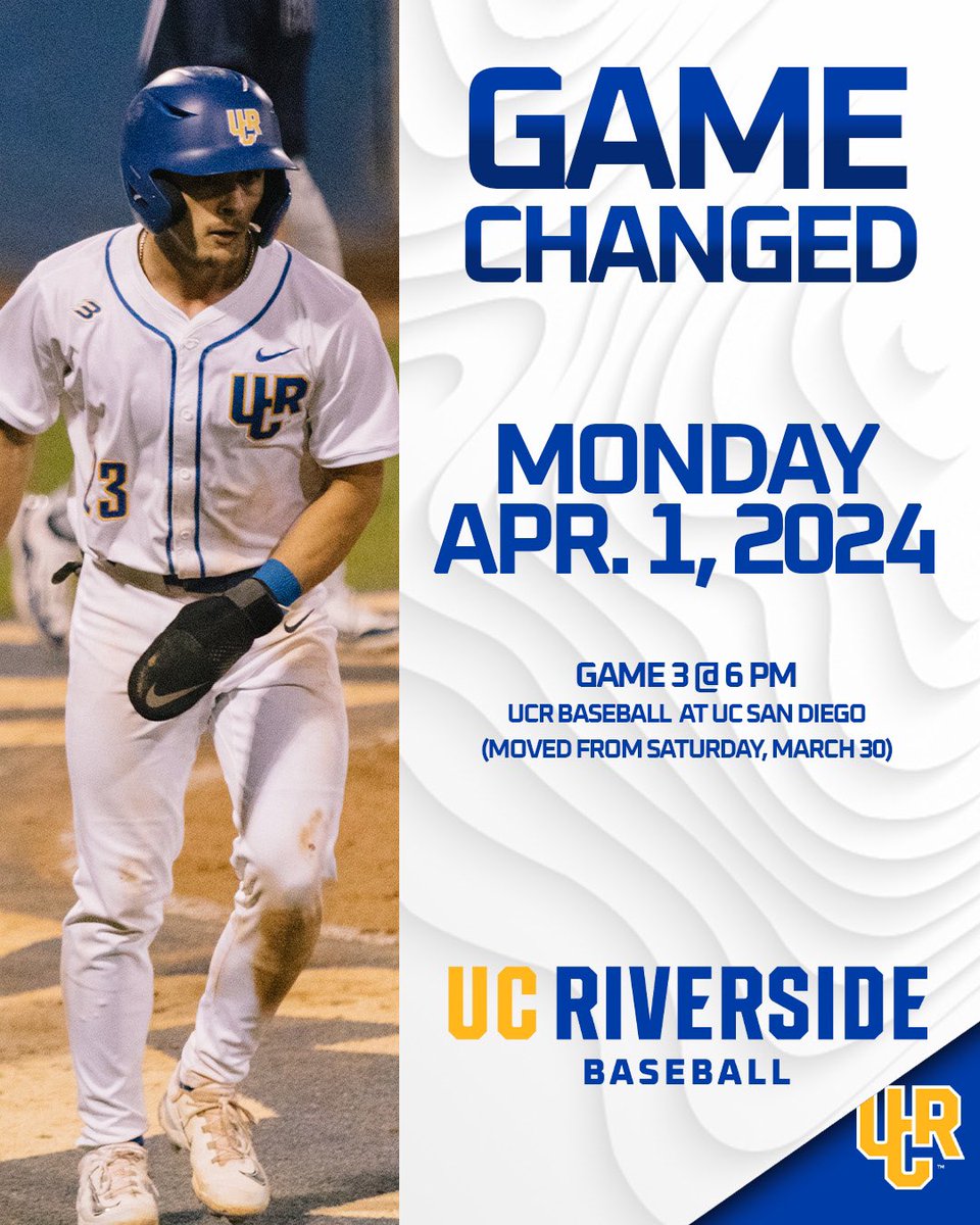 TIME CHANGE!⁣ ⁣ Our series finale at UC San Diego on Saturday has been pushed to Monday due to weather. Head to GoHighlanders.com for more information. ⁣ ⁣ #GoHighlanders