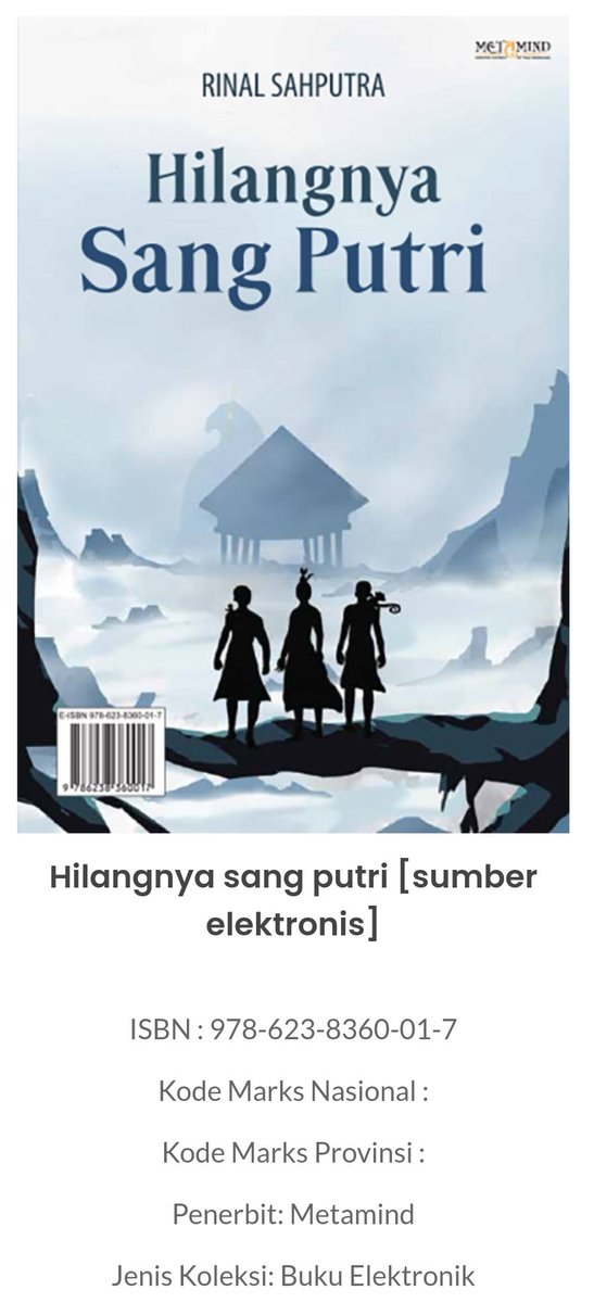 I am so happy that my latest novel is now available online. It was quite challenging to write this one. I am glad that I didn't give up. The link if you want to order one:
belanja.perpuskita.id/produk/show/?b…