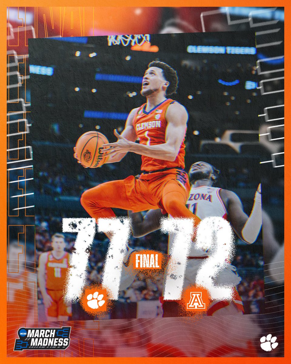 LITTLE OLE CLEMSON MARCHES ON! 🤫👏 Elite 8 bound for the first time since 1980 🐾